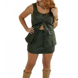 NEW SINCERELY OURS angeline suede romper in olive